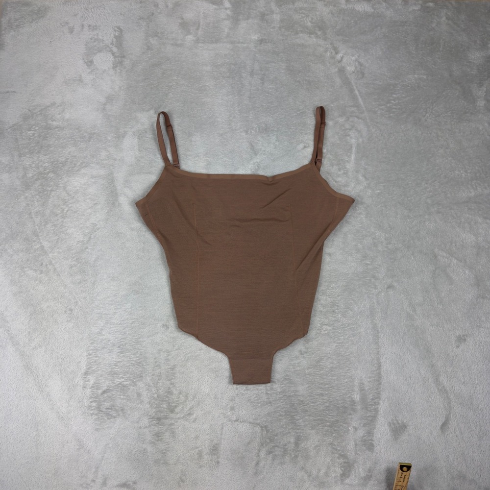 SKIMS Women's 2X Brown Sculpting Bodysuit Thong Adjustable Straps Shapewear